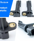 Premium Rear Abs Wheel Speed Sensors Knock Out Dash Warning Lights Smooth Street Handling Direct Fit For Jeep Wrangler Liberty Dodge Nitro 2007 Through 2017 Zero Hassle Install Two Pack, close-up view of two sensors.