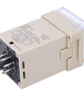 3D LED Digital Time Relay For AC220V Industrial Automation, Adjustable Timing And Cycle Delay Control Unit, Digital Setting Interface, Pro Grade Delay Module For Machinery And Equipment beige relay front view