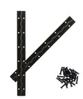Workhorse Grade 2 Pack 12 Inch Black Heavy Duty Piano Hinge Continuous Stainless Steel Hardware For Gates Doors Shutters And Cabinetry, includes screws.