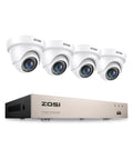 8 Channel H265 Plus Home Security System With AI Human And Vehicle Detection And Night Vision, 5MP Lite DVR, 4 Dome Cams