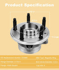 Beefed Up Pair Of Front Or Rear Wheel Hub And Bearing Assemblies 512460 for Ford Explorer and Police Interceptor, product specs shown