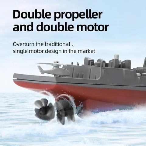 Remote Control Warship RC Battleship 2.4GHz Boat for lakes with double propeller and motor, Arleigh Burke Class design