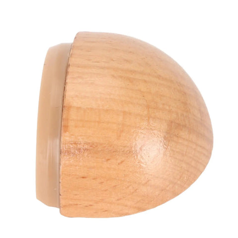 Side view of Door Stopper Bumper Wedge No Drill Mounting Silent Shock Absorbent with wood grain design and nonmarking base