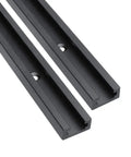 Rock Solid 48 Inch Aluminum T Track For Woodworking Two Pack Built Tough Anodized Finish Shop Ready Mounting Hardware close-up view