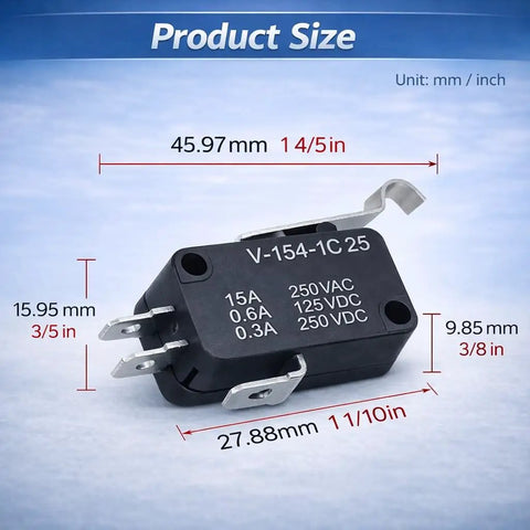 No Sweat Setup 4 Piece Golf Cart Micro Switch Kit 2 Pin And 3 Pin Terminals with dimensions 45.97mm x 15.95mm.