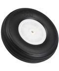 RC Airplane Tire And Wheel Set, PU Sponge Tire With Plastic Hub, 4.5 Inch, close-up view showing tire texture and hub design