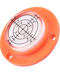 50X12mm Circular Bubble Level with clear bubble and orange casing, precise alignment tool for small machinery and tools.