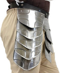 Medieval Knight Tasset Battle Armor Set With Plated Steel Fauld Belt, Adjustable Leather Waist Guard, 14 Steel Segments, Large Size