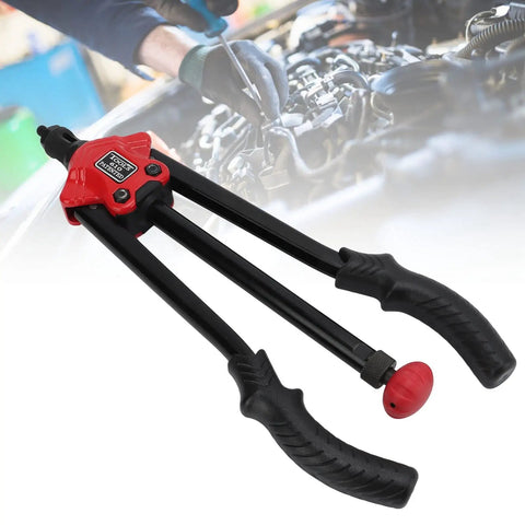 Pro Grade Manual Rivet Nut Tool Kit With Interchangeable Mandrels And Nosepieces, Carbon Steel Heat Treated For Blind Rivets, Ideal For Construction, Automotive, Ship Repair And Electrical Projects, Handles 2.4mm 3.2mm 4.0mm 4.8mm, manual rivet tool with long handles