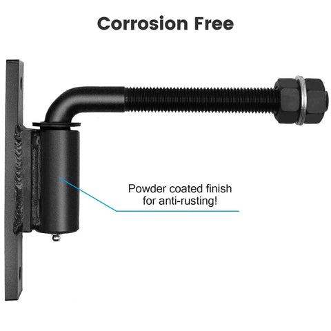 Heavy Duty Three Quarter Inch J Bolt Gate Hinge Seven Inch Adjustable Weld On For Wooden And Metal Gates Farm Fence And Driveway Use Two Pack Supports Up To One Thousand One Hundred Lbs Per Pair, powder coated