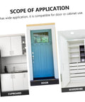 Scope of application for heavy-duty cabinet door hinges showing cupboard, door, and wardrobe compatibility.