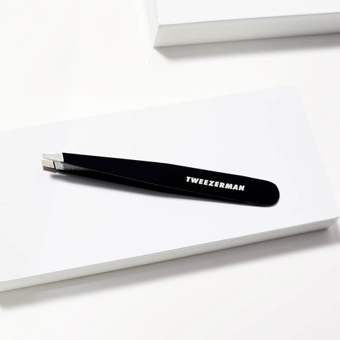 Slant Tweezers For Eyebrows In Midnight Sky Finish, Pro Quality Brow Shaping Tool With 25 Degree Slant Tip For Precise, Even Hair Removal