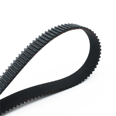 Kick Up Your 3D Printing Game With This Smooth GT2 Timing Pulley And Belt Kit Featuring A Precise 2 To 1 Reduction Gearing Setup For Zero Slip And Superior Performance On Any Build Platform. black GT2 timing belt close-up for 3D printer drive systems
