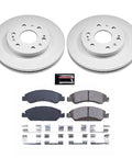 PowerStop front brake kit with 2 fully coated rotors, 4 Z17 ceramic pads, and install hardware for Cadillac Escalade 2008-2020