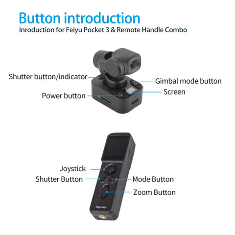 Button layout of Pocket 3 Kit Handheld 4K Vlogging Camera With 3 Axis Gimbal And Image Stabilization 12 MP CMOS Sensor components.