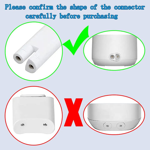 Connector details for 3V Charger Replacement Cord For WP360 WP360W WP450 WP450W WP462 WP462W Water Flosser