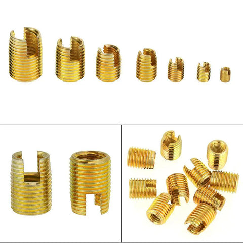 50 Pieces Self Tapping Thread Inserts Kit For Metal And Plastic Repair No Tap Needed M3 To M12 Includes Install Tool Screw Bushing Set Easy Quick Install Durable Thread Repair, brass inserts