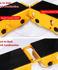 Image showing Rock Solid Nylon Wheel Combo Machinery Skate Dolly With Handle For Straight Up Heavy Gear Hauling modular quick-connect features.