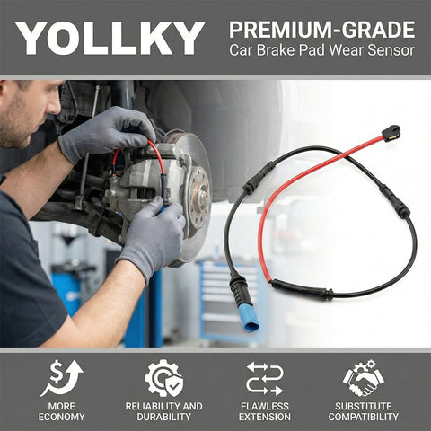 Brake pad wear sensor kit for BMW; Volky, red/black wiring, 1-pack, fits 330i/330i xDrive and M340i.