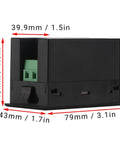 Back view of Six In One AC Meter Multimeter With Digital LCD Monitor Voltage 80 To 300V showing dimensions and input connections.