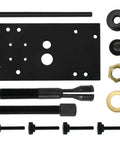 FQRANBO camshaft bearing remover/installer kit for Harley M8; front view shows black plate with holes and bolts.