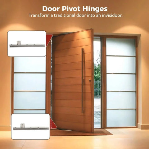 Heavy Duty Pivot Hinges For Wood Doors Hidden Bookcase Stainless Steel With Screws 360 Degree Invisible Shaft System