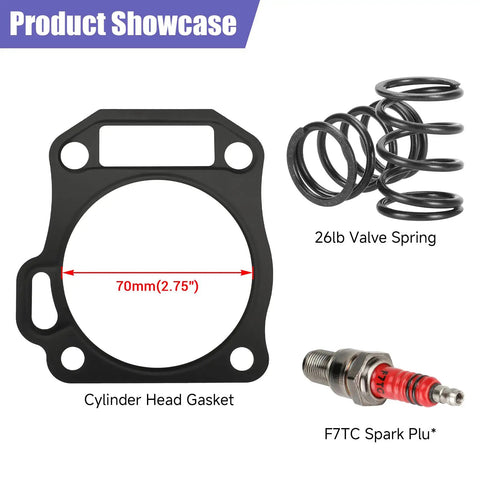 High Compression Cylinder Head Gasket Kit 010 70mm For Predator 212cc 224cc 196cc GX160 GX200 Gas Engines And With 26lb Valve Springs 5Pcs