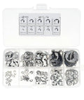 200 Piece Stainless Steel E Clip Washer Assortment Kit From M1 5 Through M10 304 Stainless Circlips Retaining Rings For Shaft Fasteners