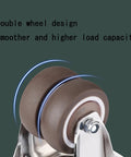 Silent Smooth Cruising Swivel Caster Wheels With Solid Stainless Brackets M12x25mm Threaded Stem Heavy Duty Tpe Rubber Replacement Office Chairs Set Of Five showing double wheel design for higher load capacity.