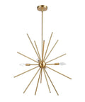 Novogratz Celeste 4 Light Chandelier In Matte Brass Dope Modern Glam Ceiling Fixture With Open Frame Design dynamic starburst shape