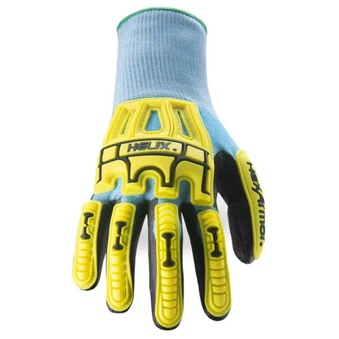 Cut-Resistant Work Gloves With Polyurethane Palm For Maximum Impact Protection Helix Core 3012 15-Gauge HPPE Steel Fiberglass Shield