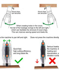 Diagram showing operation and handling of 40 Piece Oscillating Saw Blade Kit For Multitool with wood chip removal instructions.