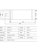 Smooth Operator 2.2KW CNC Spindle Motor With ER20 Collet And Rapid Liquid Cooling For Seamless Engraving Milling And Drilling technical diagram with dimensions.