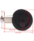 Round Pocket Door Privacy Latch Set For 35mm To 55mm Thick Doors Flush Mounted With Large Locking Lever