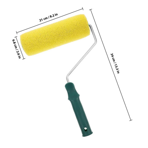 Texture Pattern Paint Roller Sponge Brush For Walls Ceilings And Home Painting Is A Total Gamechanger, 21cm yellow sponge roller.