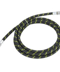 Two Pack Braided Airbrush Hoses Five Point Nine Feet With One Eighth Inch Twist Fittings For Nail Techs Spray Painters And Model Makers Ensuring A No Fuss Hookup Daily, black and yellow tubing with connectors.