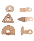 Oscillating Tool Blades Set Quick Install Universal Accessory Kit with carbide and carbon blades, various shapes and sizes 22 piece pack