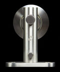 Contemporary Stainless Steel Sliding Barn Door Hardware Kit For Wood Doors Satin Finish Close-up Lock Mechanism