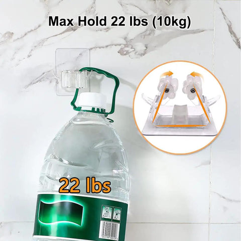 Two Pack Adhesive Broom And Mop Holder With Rubber Grips, Wall Mount Organizer holds 22 lbs on tiled wall