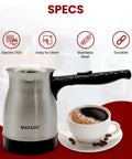 Portable Electric Turkish Coffee Pot With Foldable Stainless Steel Design Makes Up To Five Cups Ideal For Arabic Turkish Coffee
