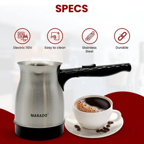 Portable Electric Turkish Coffee Pot With Foldable Stainless Steel Design Makes Up To Five Cups Ideal For Arabic Turkish Coffee