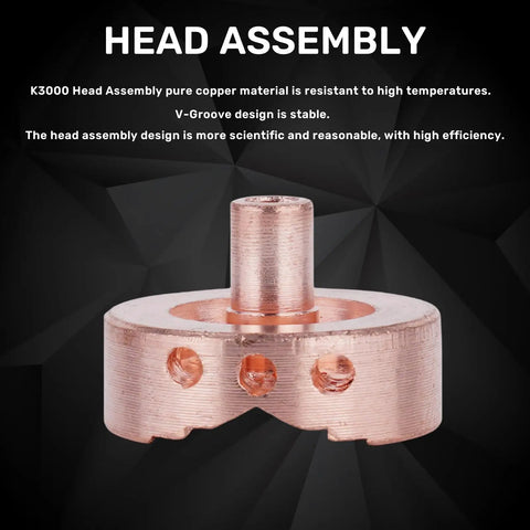 K3000 Carbon Arc Gouging Torch System 600 Amp Head Assembly, copper, V-Groove design for efficient gouging, high durability.