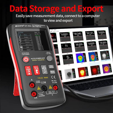 All In One Thermal Imaging And Digital Multimeter For Electricians And HVAC Pros, 96 By 96 IR Resolution, VOx Sensor, 50m range