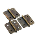 Rotating Concealed Cabinet Hinges Set, 12 Pcs 4 Hole Wood Box Case Door Hardware 19x16mm With Screws, Easy Install shown in brass finish
