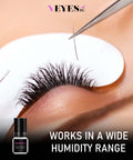 Applying lashes with Extra Strong Lash Extension Glue 5ml For Pros Fast 0.5 To 1 Second Dry Time Black Adhesive.