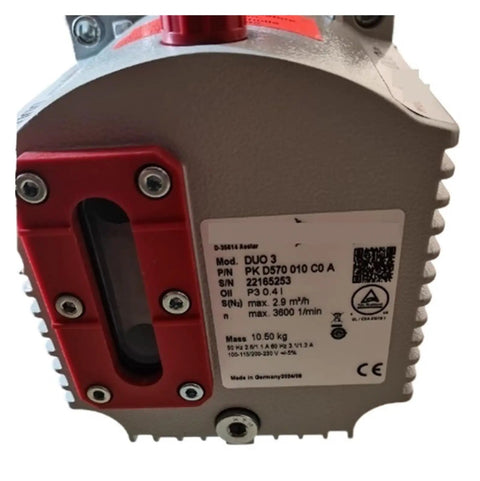 Heavy Duty Duo3 Vacuum Pump Delivers Kickass Suction With Dual Stage Build, displaying specifications and features on the side.