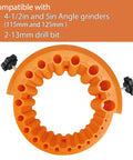 Shop Staple Drill Bit Sharpener Attachment For 4 And 5 Inch Angle Grinders, orange design for 2-13mm drill bits.