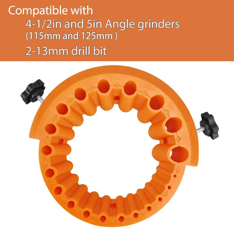 Shop Staple Drill Bit Sharpener Attachment For 4 And 5 Inch Angle Grinders, orange design for 2-13mm drill bits.