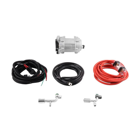 Heavy Duty 12V Electric Air Compressor Plug And Play For Rv Camper Truck Van Cab Direct Replacement Es18Cc012 components with wiring and fittings.