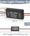 Brake Strobe Light Flasher Module Two Pack With Dual Flash Patterns For Safer Driving, Four Quick Then Four Slow Blinks Before Steady Light, GS 100A Car Brake Warning System For Eye Catching Alerts, 1.89 x 1.06 x 0.55 in